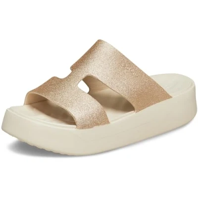 Image of Crocs Women&#039;s Getaway Platform H Strap Sandal, Stucco, 9 UK