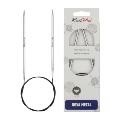 Image of KnitPro 150 cm x 4 mm Nova Fixed Circular Needles, Silver