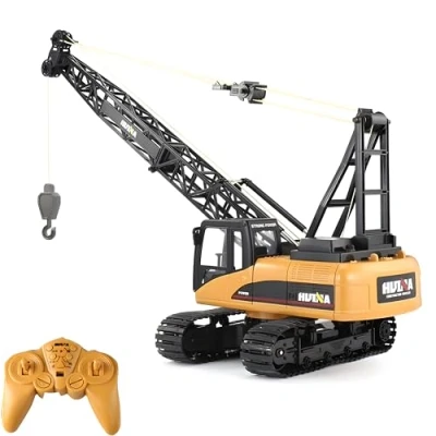 Image of RLS Huina 1572 RC Crawler Crane 1:14 2.4ghz Construction Tower Excavator Truck Toy