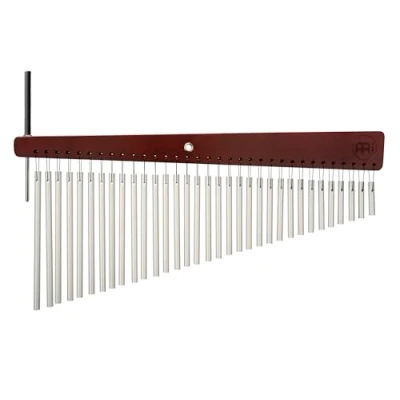 Image of Meinl Percussion Vintage Series Chime Musical Instrument with 33 Sound Bars 1 row Including Mounting Wood and Aluminum, Brown Silver (CH33VWB)