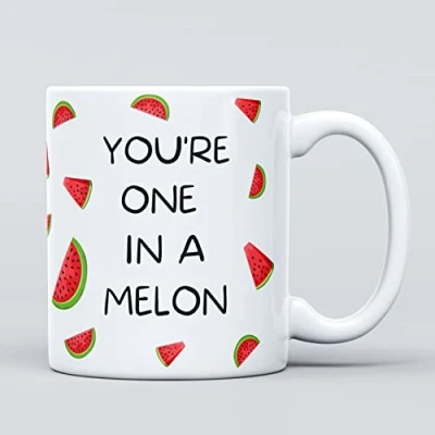 Image of You&#039;re One in A Melon Million Fruit Large Heavy Duty Ceramic Novelty Funny Coffee Mug, Cup for Men &amp; Women, Girls Boys Gift Birthday, Leaving, Teacher, Christmas, Congratulations