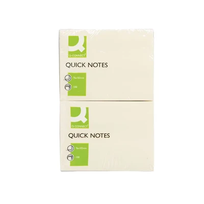 Image of Q Connect Quick Notes 76x102mm Yellow (Pack of 12) KF01410