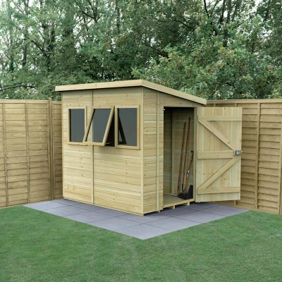 Image of 7&#039; x 5&#039; Forest Timberdale 25yr Guarantee Tongue &amp; Groove Pressure Treated Pent Shed â 3 Windows (2.24m 1.70m)
