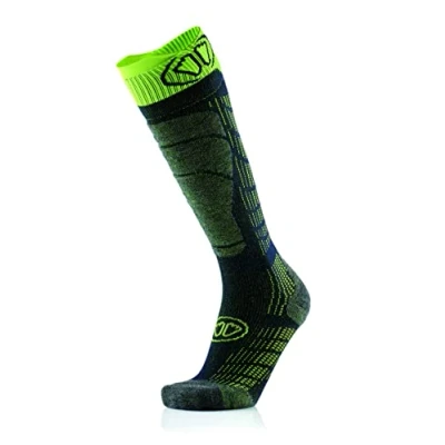 Image of Sidas Men&#039;s Chaussettes de ski confortables mi hautes en Laine mérinos Pour l&#039;automne et l&#039;hiver Casual Socks, Jaune, 9 11