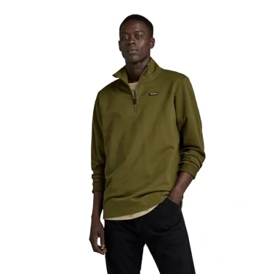 Image of G STAR RAW Men&#039;s Half Zip Tweeter, Green (dark olive D23909 D136 C744), M