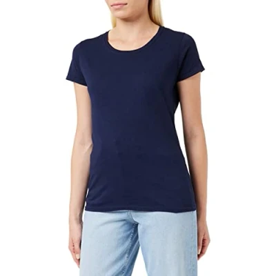 Image of FRUIT OF THE LOOM Women&#039;s Original T. T Shirt, Deep Navy, XXL UK