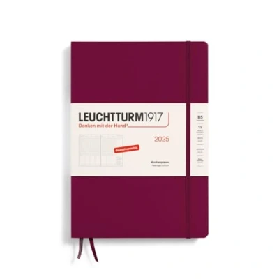 Image of LEUCHTTURM1917 370582 Week Planner Composition (B5) 2025, Port Red, German
