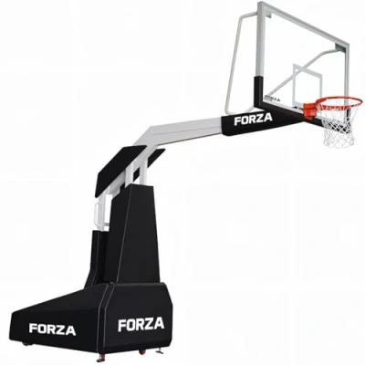 Image of FORZA ArenaMax Basketball Goal System [Pro League] Professional Standard Adjustable Stand with Heavy Duty Flex Rim FIBA &amp; NCAA Compliant (Without Weights)