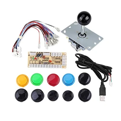Image of Hilitand Zero Delay Arcade Game DIY Parts Kits 10 Buttons + PC Games Black Joystick USB Encoder for MAME