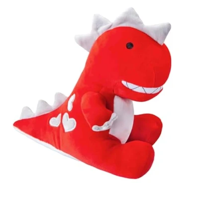 Image of VFM Valentines Soft Toy Dinosaur Red T Rex with Love Hearts Plush Dinosaur, Cute Stuffed Animal, Dino Plushie, Gifts for Birthday, Valentine&#039;s Day ChristmasRed 23cm