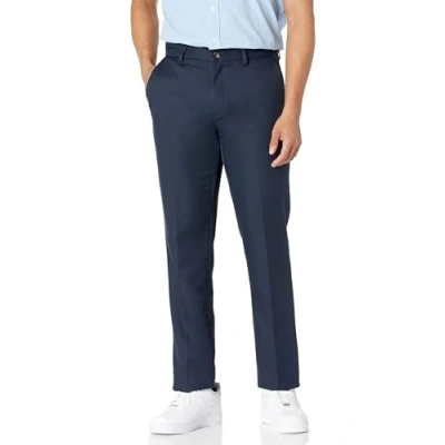 Image of Amazon Essentials Men&#039;s Slim Fit Flat Front Dress Trousers, Navy, 32W / 30L