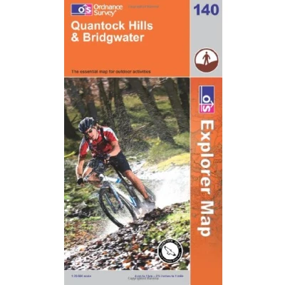 Image of Quantock Hills &amp; Bridgwater Map Weatherproof England Coast Path Ordnance Survey OS Explorer Active 140 Walks Hiking Maps Adventure