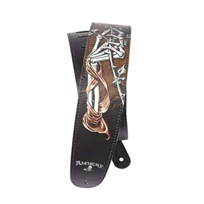 Image of D&#039;Addario Accessories Leather Guitar Strap Electric Strap, Acoustic &amp; Bass Alchemy Cryptorosa