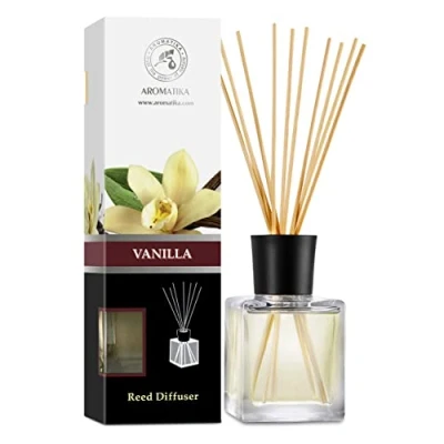 Image of Reed Diffuser with Natural Essential Oil Vanilla 200ml Scented Gift Set Bamboo Sticks Best for Aromatherapy SPA Home Office Fitness Club