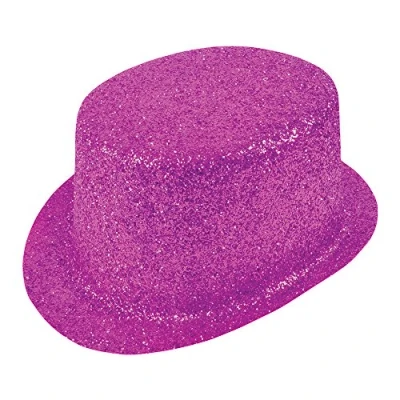 Image of Bristol Novelty BH083 Cerise Glitter Topper Hat, unisex adult, One Size