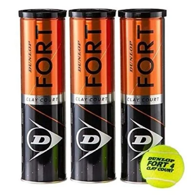 Image of Dunlop FORT CLAY COURT Pack 12 bolas (3 tin x 4 balls)