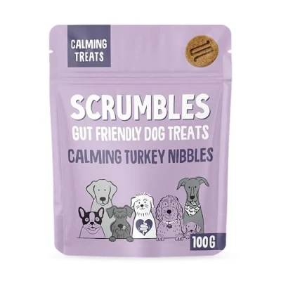 Image of Scrumbles Nibbles, 100% Natural, Calming Dog Treats, Grain Free Turkey Training 100g pouch