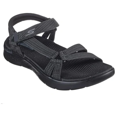 Image of Skechers Women&#039;s GO Walk Flex Sandal Sublime, Black Textile, 7 UK