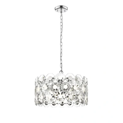 Image of Bahamas 6 Light Chrome Crystal Pendant Ceiling