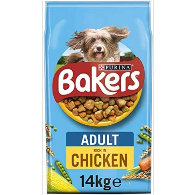 Image of Bakers 3 x Adult Dog Food Chicken and Veg, 14kg