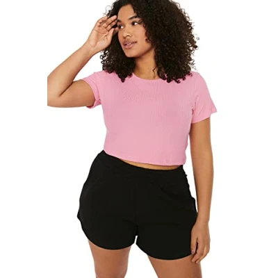 Image of Trendyol FeMan Plus Size Slim fit Basic Crew Neck Knit T Shirt