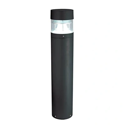 Image of Zone Outdoor Bollard IP65 12.3W Textured Black Paint &amp; Clear Pc