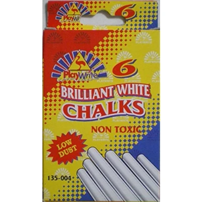 Image of Playwrite Brilliant White Chalks 6 Pack