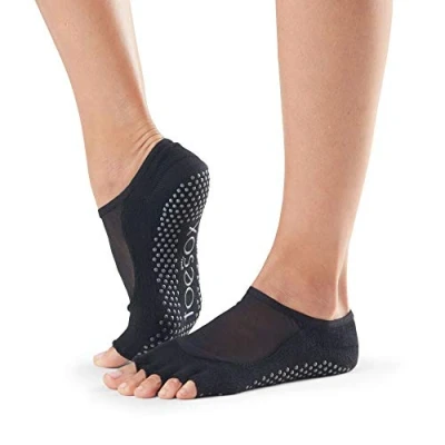 Image of ToeSox Half Toe Luna Yoga &amp; Pilates Grip Sock, Black, S
