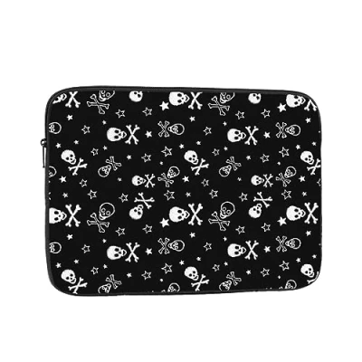 Image of 15 inch Portable Laptop Case, Furry Cute Skull Bag for Tablets and Laptops