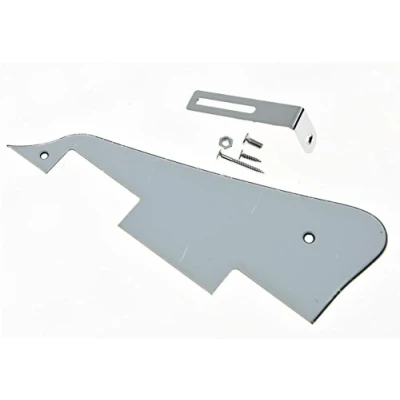 Image of KAISH White 3 Ply LP Guitar Pickguard with Chrome Bracket for Epiphone Les Paul
