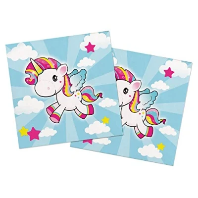Image of Folat 65042 Unicorn Napkins, Multi Color, Standard Size