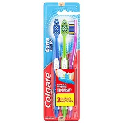 Image of Colgate Extra Clean Full Head Toothbrush, Soft 3 Count