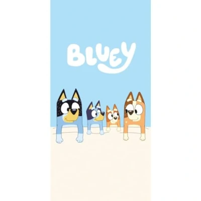 Image of Jerry Fabrics Bluey Bingo Beach Towel Holiday Kids Swim Children Bath Gift, 70 x 140 cm, Blue