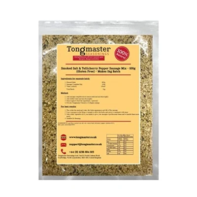 Image of Smoked Salt &amp; Tellicherry Pepper Sausage Mix 100g (Gluten Free) Makes 1kg Batch