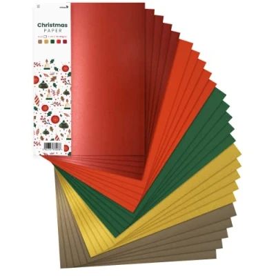 Image of Netuno 25x Creative Paper Christmas Theme A4 210x297mm 8.3x11.7 in Coloured Card Craft Colourful 5 Colour Assorted DIY Set Scrapbooking Arts and Crafts Decorative cardstock