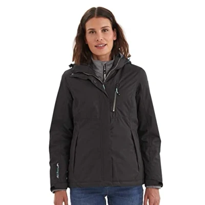 Image of Killtec Nira 32262 000 Women&#039;s Functional Jacket with Zip Off Hood, Black, EU 54 (UK size 44)