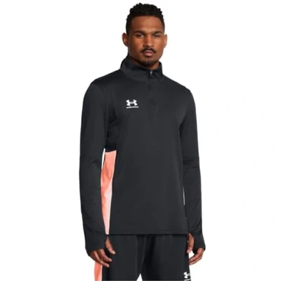 Image of Under Armour Challenger Midlayer Long sleeved top, Men&#039;s, Size: Small, Black/flare orange/white