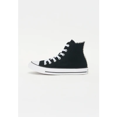 Image of Converse Chuck Taylor ALL STAR Hightop trainers, Women&#039;s, Size: 7.5, Black/coastal dune/egret Textile