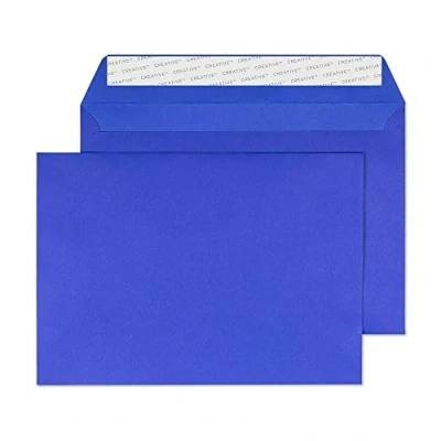 Image of Blake Creative Colour C5 162 x 229 mm 120 gsm Peel &amp; Seal Wallet Envelopes (45343) Victory Blue Pack of 25