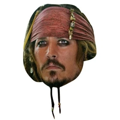 Image of FoxyPrinting Johnny Depp Pirate Celebrity Cardboard Party Face Mask Fancy Dress