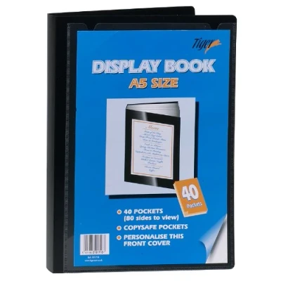 Image of 12 x A5 40 Pockets (80 Views) Display Books Black Project Presentation Folder Document Folio Heavy Duty