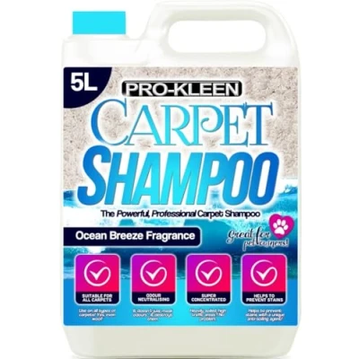 Image of Pro Kleen Professional Carpet &amp; Upholstery Shampoo Ocean Fresh Fragrance 5L High Concentrate Cleaning Solution Suitable for All Machines