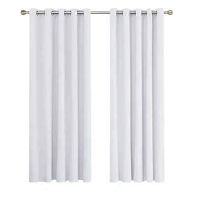 Image of Deconovo Super Soft Thermal Insulated Eyelet Curtains Room Darkening for Children 66 x 90 Inch 2 Panels Silver Grey