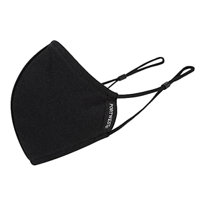 Image of Portwest 2 Ply Anti Microbial Fabric Face Mask (Pk25), Color: Black, CV22BKR