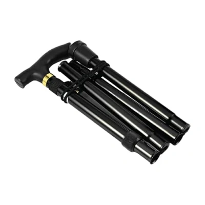 Image of Folding Walking Stick, lightweight, adjustable, foldable &amp; Extendable Non Slip Rubber Tip Portable Travel Cane, Collapsible Balancing Mobility Aid Sticks for Men Women (Black)