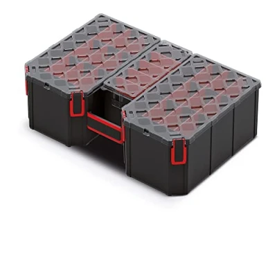 Image of URBNLIVING Tager DIY Compartment Parts Storage Organiser Cabinet Screws Carry Case Tool Box (Large Tall)