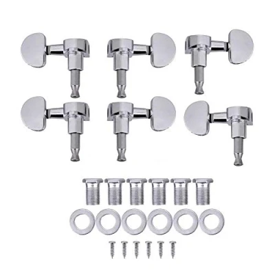 Image of Guitar Tuning Peg Zinc Alloy Locking Tuners 3L + 3R Lock String Sealed Key Pegs Machine Heads