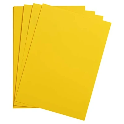 Image of Clairefontaine Ref 975253C Maya Smooth Coloured Drawing Card (Pack of 25 Sheets) 185gsm A4 (29.7 x 21cm) Sun Yellow Colour Deep Dyed, Acid Free, pH Neutral