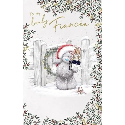 Image of Me To You Bear Lovely Fiancée Handmade Christmas Card