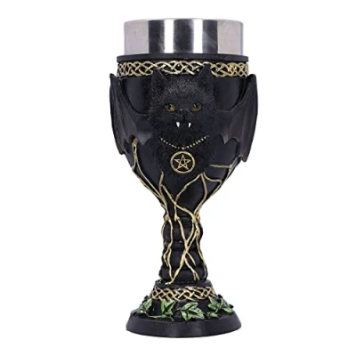 Image of Nemesis Now Feline Fang Goblet, Black, 17.3cm